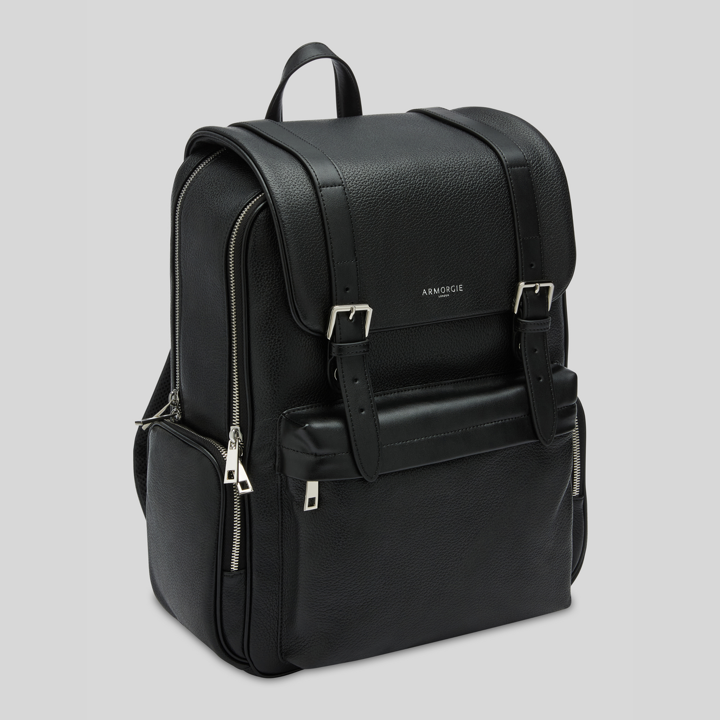 The James, leather laptop backpack with padded compartment