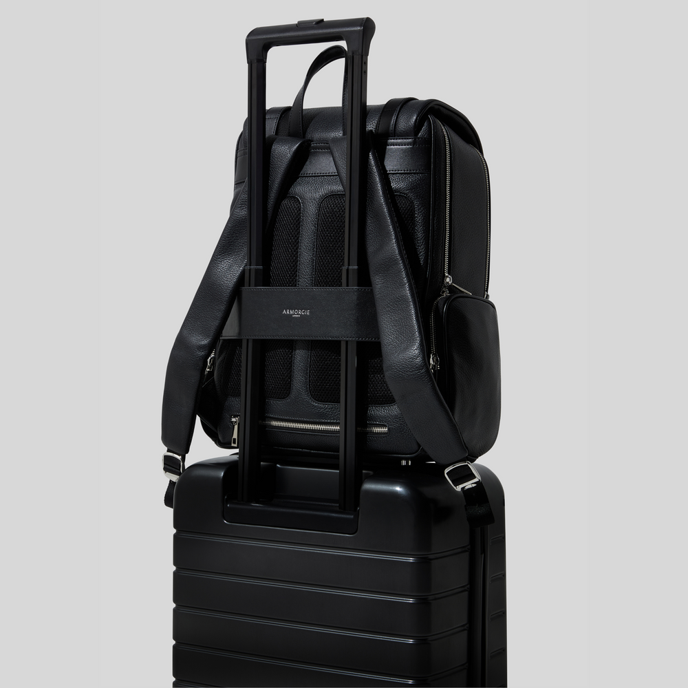 The James sophisticated leather backpack for men with adjustable straps