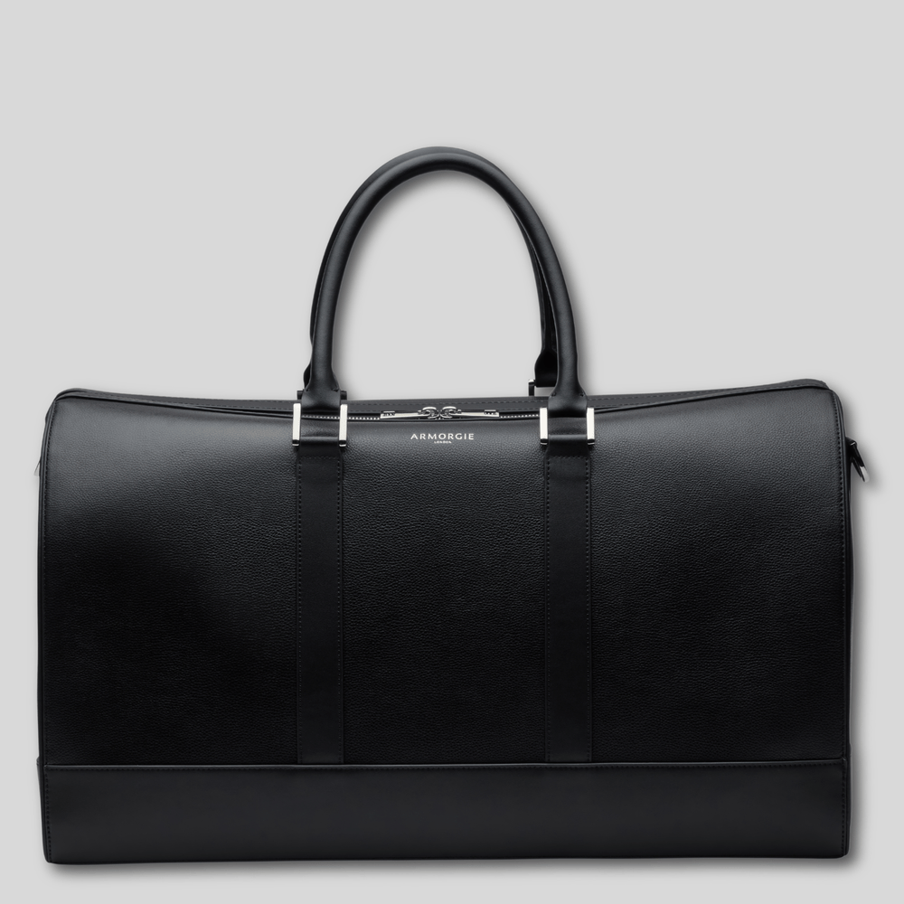 The Atlas black leather weekend bag – Armorgie London